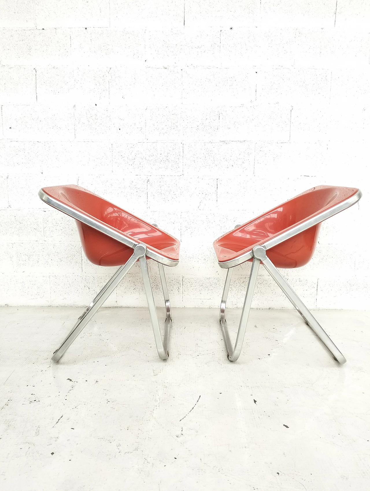 Pair of Plona folding armchairs by G. Piretti for A. Castelli, 1970s 4