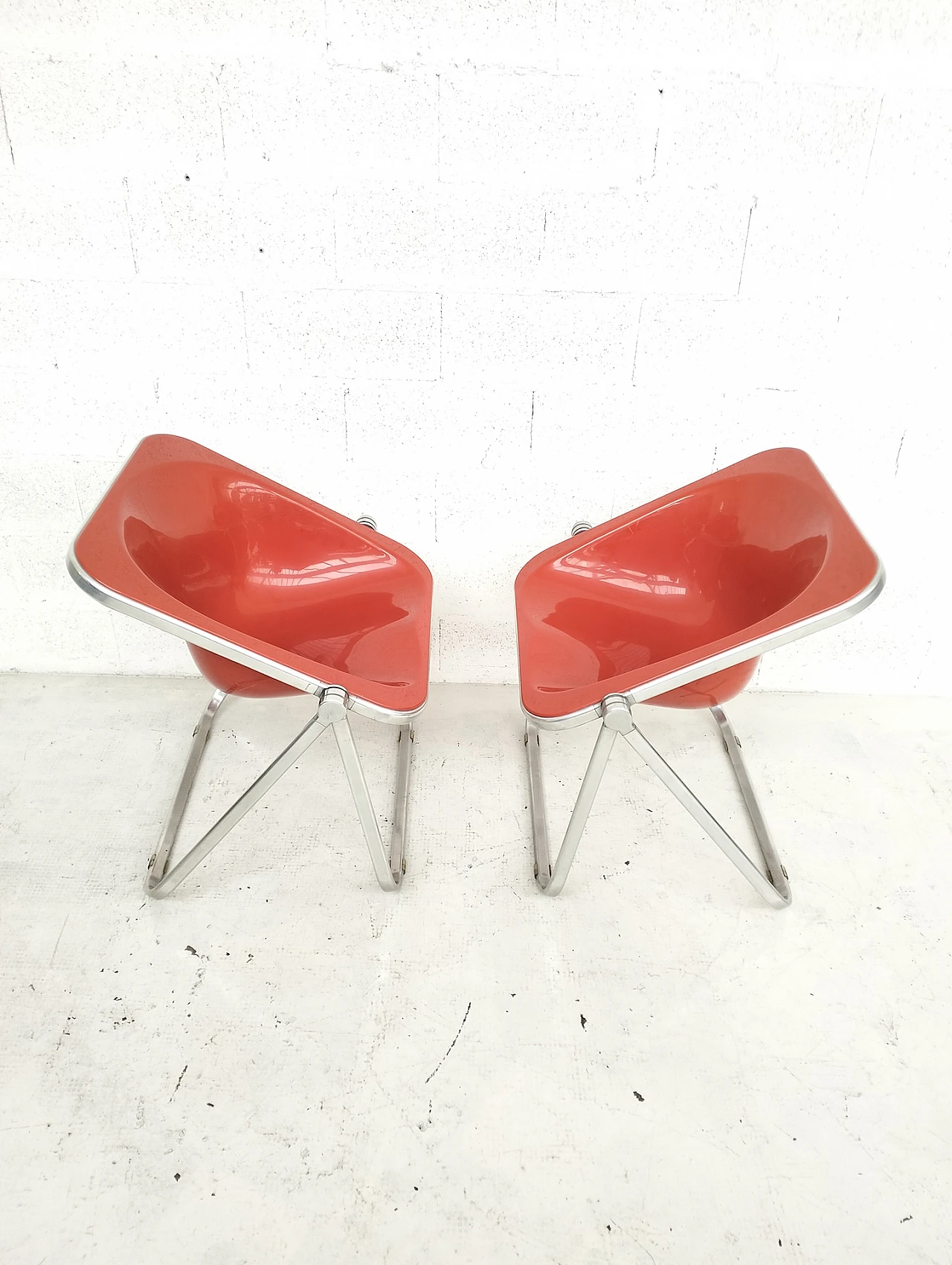 Pair of Plona folding armchairs by G. Piretti for A. Castelli, 1970s 5