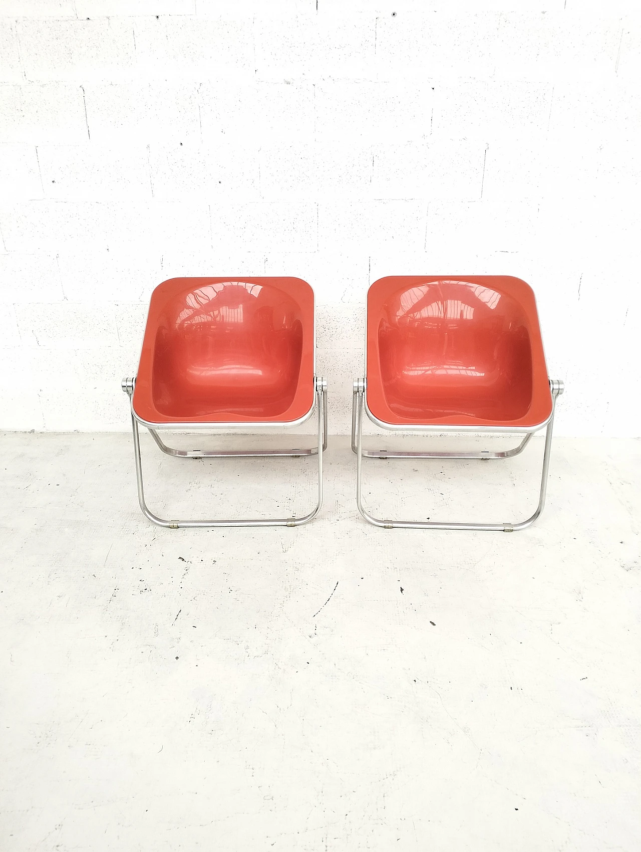 Pair of Plona folding armchairs by G. Piretti for A. Castelli, 1970s 6