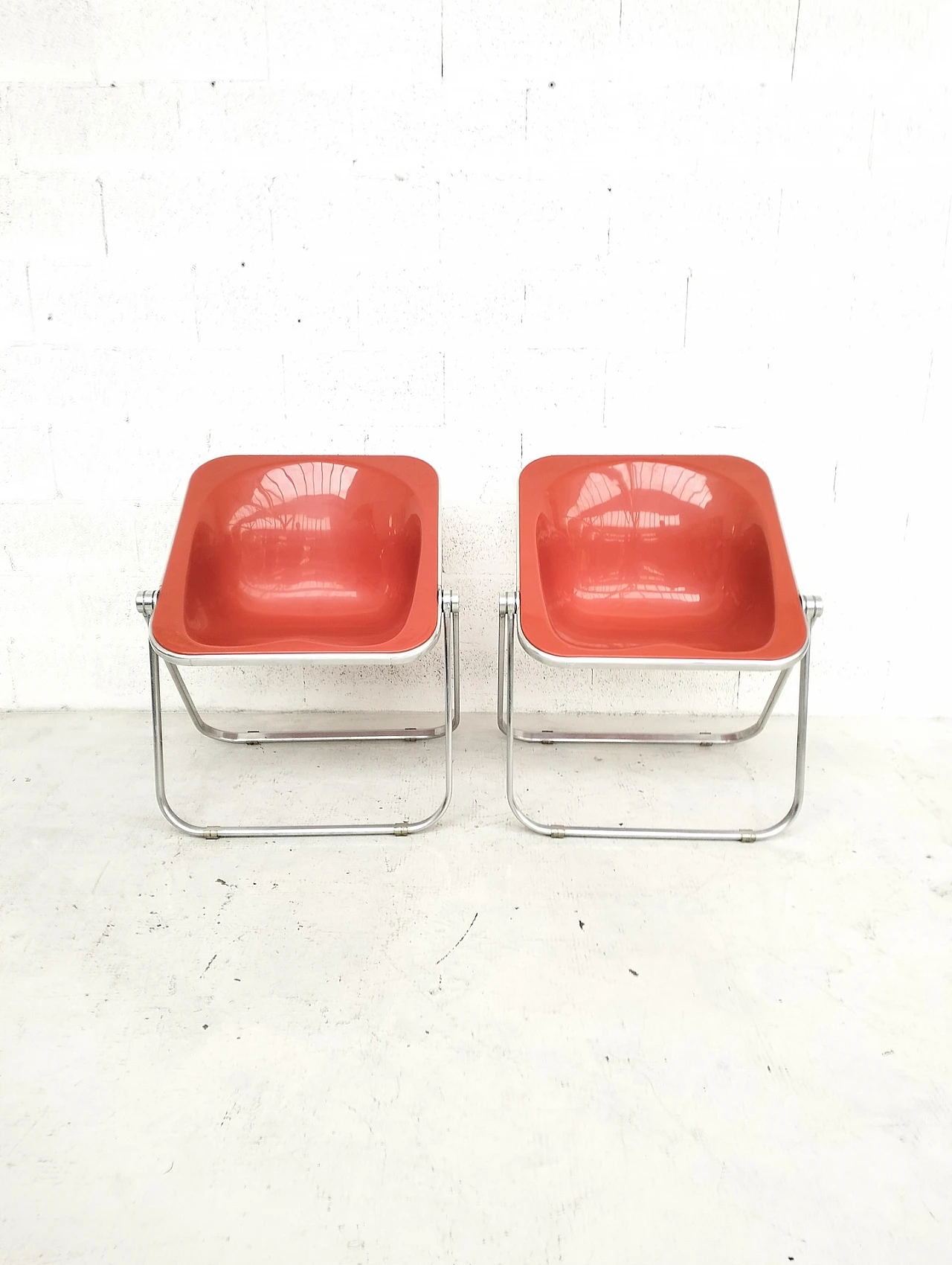 Pair of Plona folding armchairs by G. Piretti for A. Castelli, 1970s 7