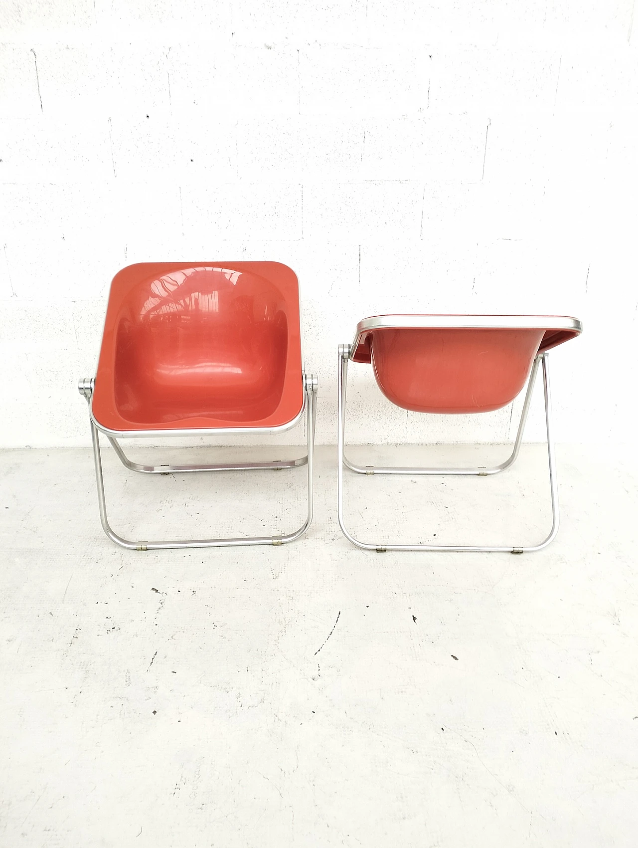 Pair of Plona folding armchairs by G. Piretti for A. Castelli, 1970s 9