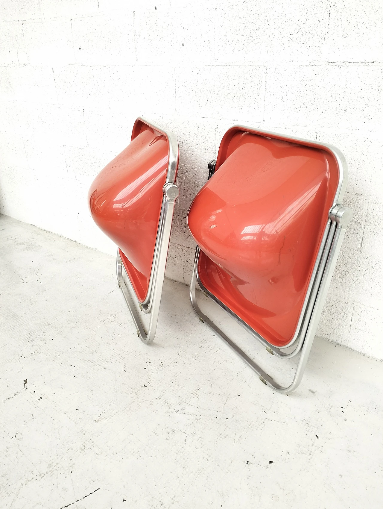 Pair of Plona folding armchairs by G. Piretti for A. Castelli, 1970s 10