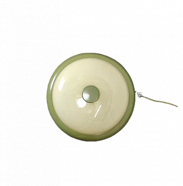 Round ceiling light in green acrylic glass, 1960s