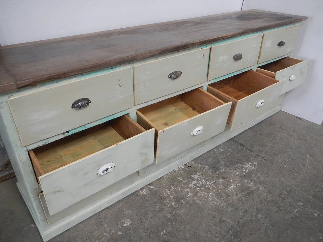 Spruce shop counter with walnut top, 1950s 4