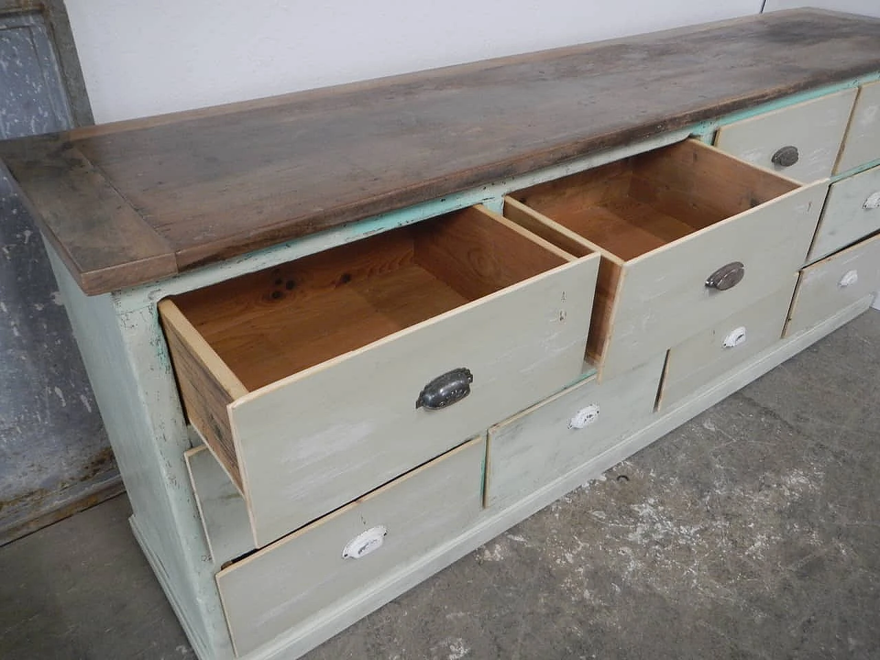 Spruce shop counter with walnut top, 1950s 5