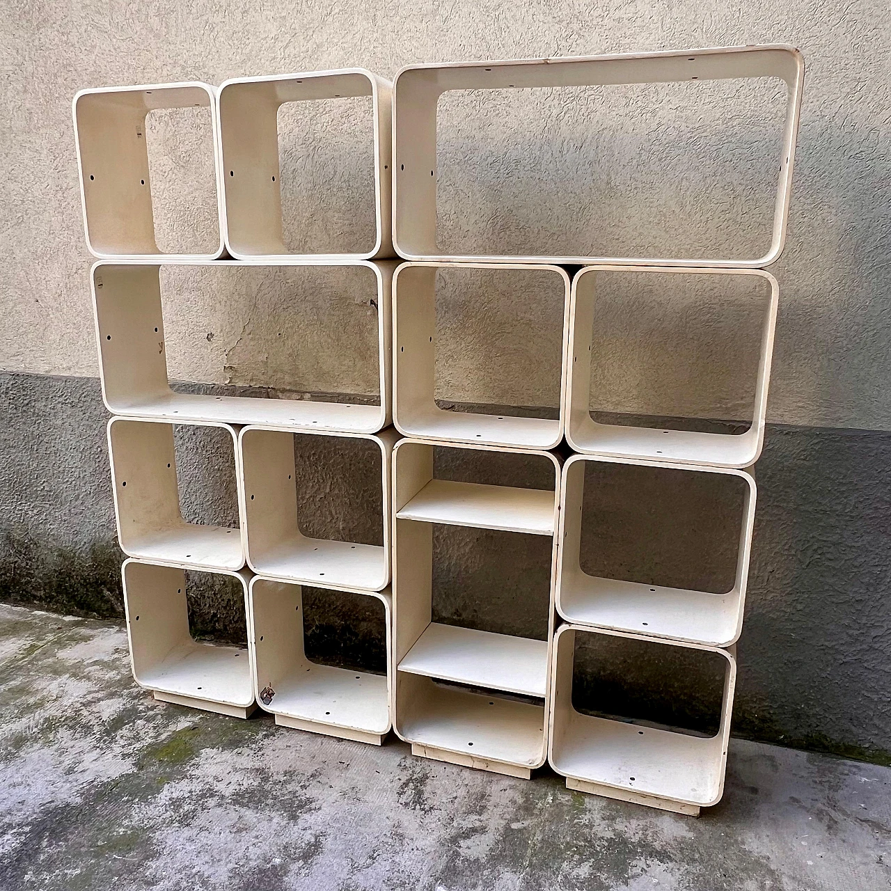 Modular wooden bookcase attributed to Carlo De Carli for Fiarm, 1970s 3