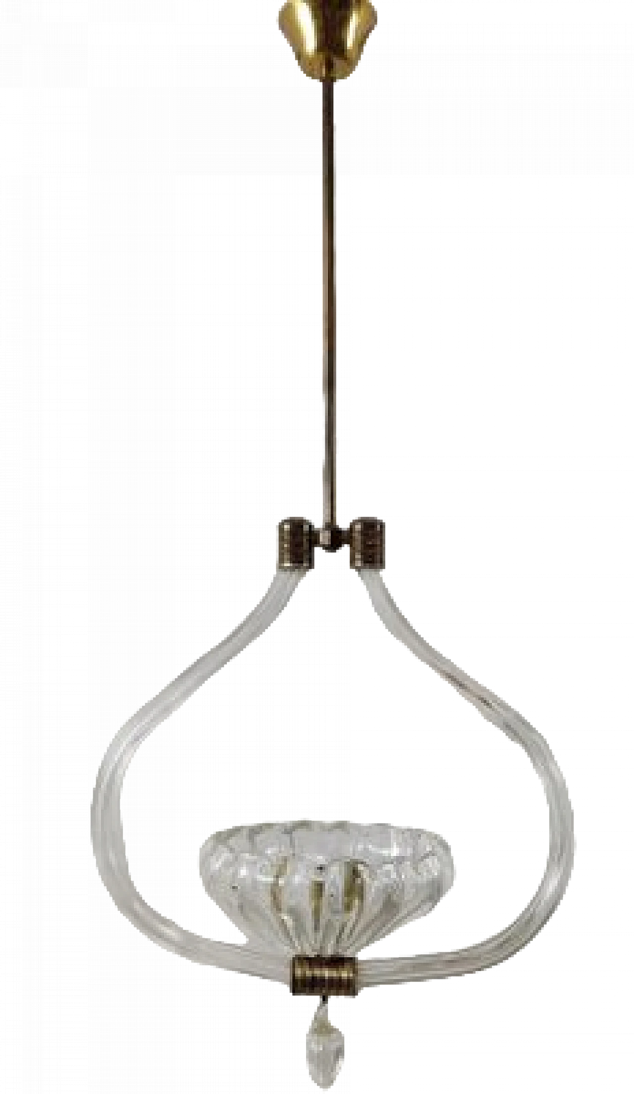 Murano glass ceiling lamp in the style of Barovier & Toso, 1940s 8