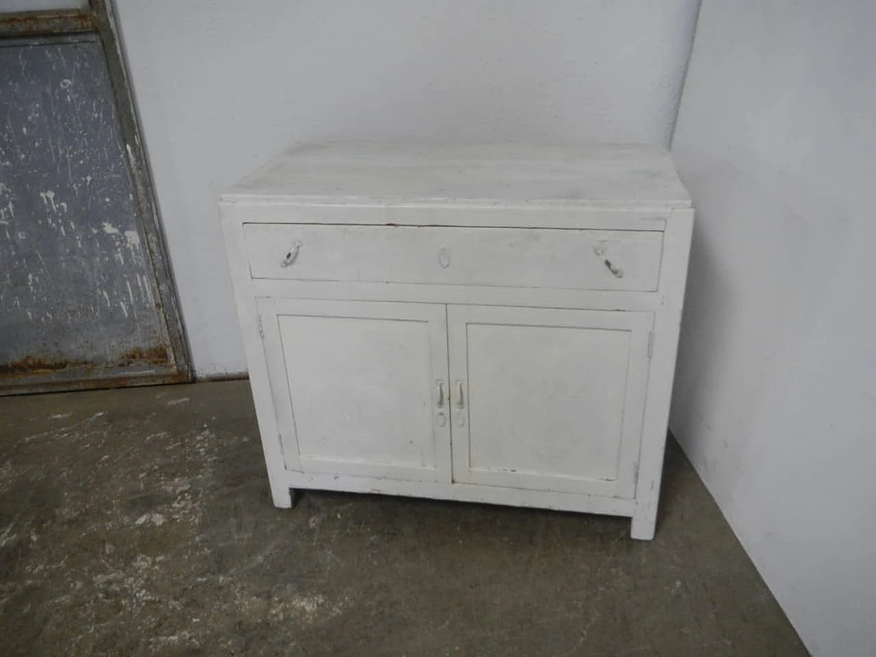 White varnished spruce sideboard, 1960s 1