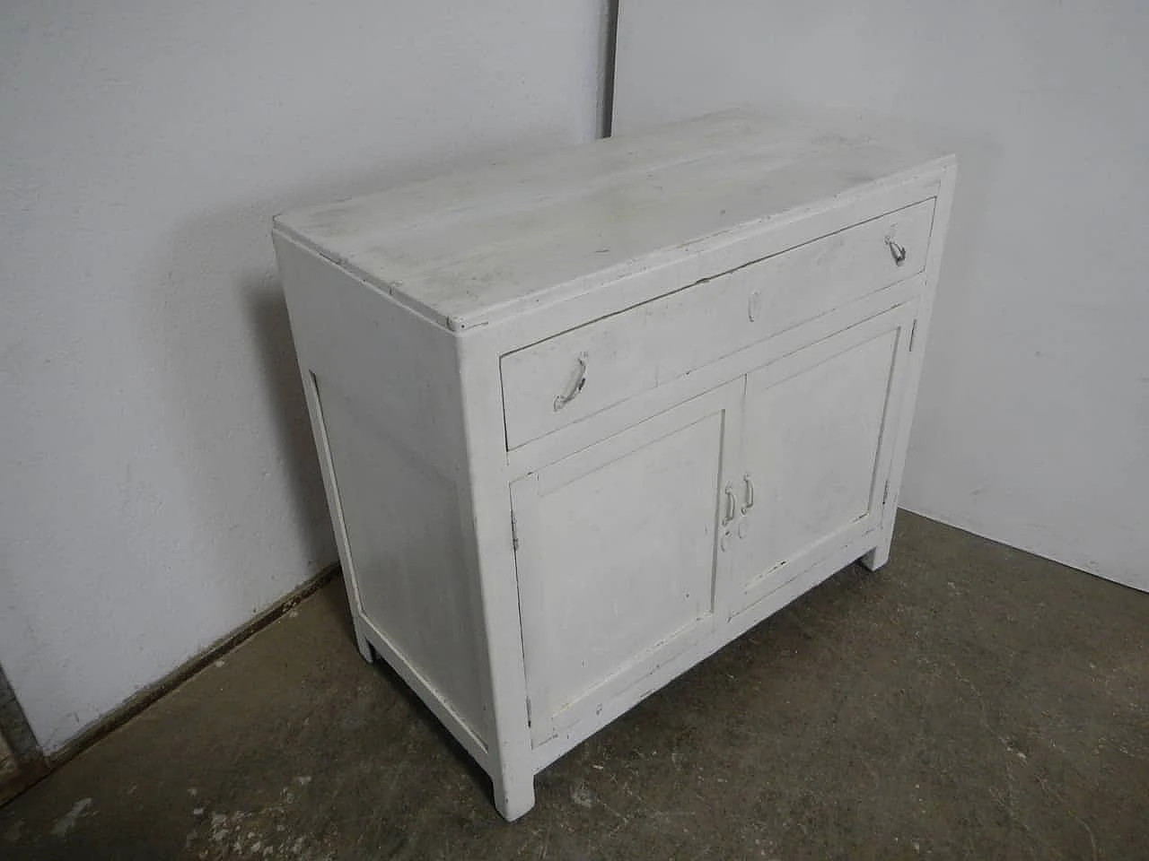 White varnished spruce sideboard, 1960s 3