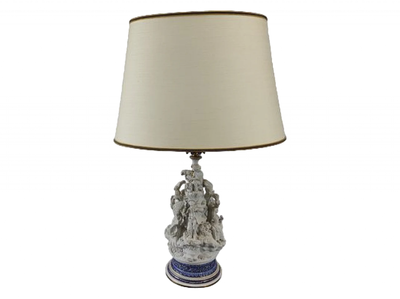 Table lamp with porcelain base by Mangani, 1980s 11