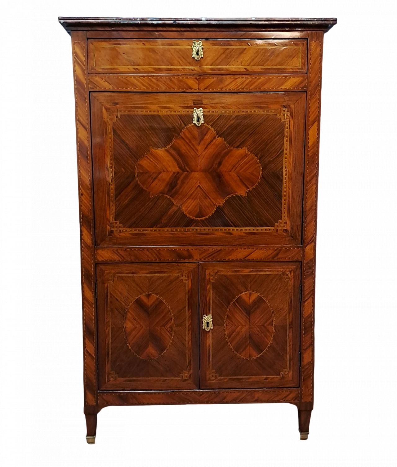 Secretaire Louis XVI panelled in bois de rose and rosewood 11