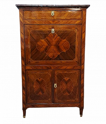 Secretaire Louis XVI panelled in bois de rose and rosewood