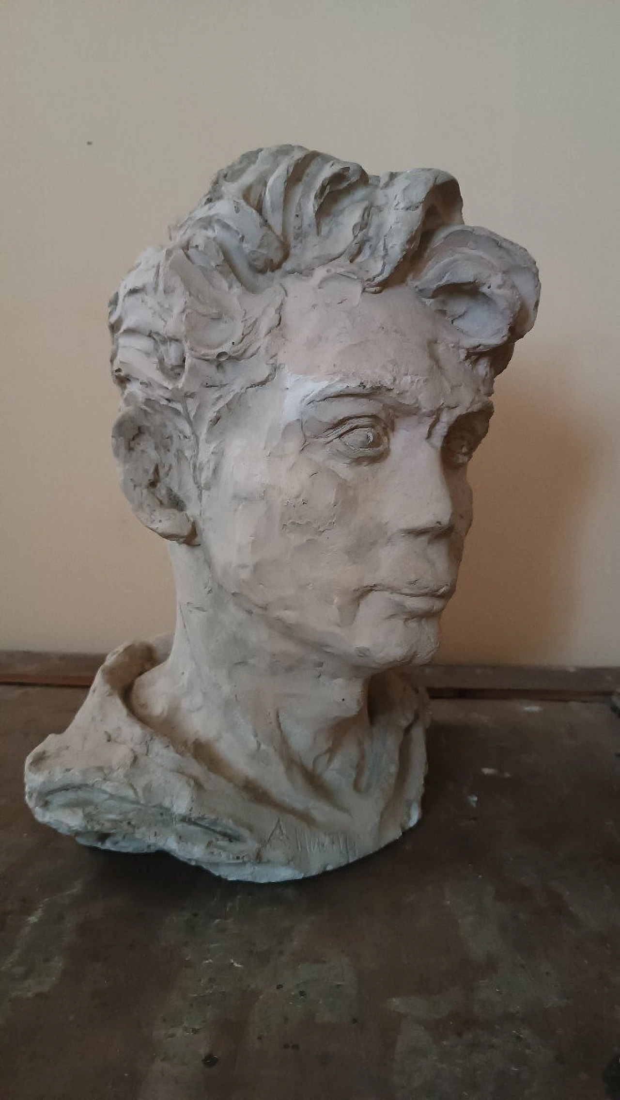 A. Novelli, male bust, plaster sculpture 1