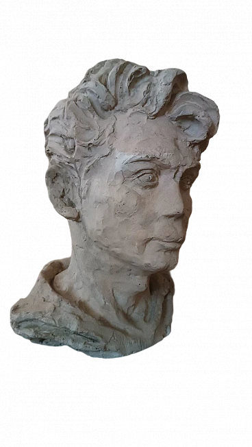 A. Novelli, male bust, plaster sculpture