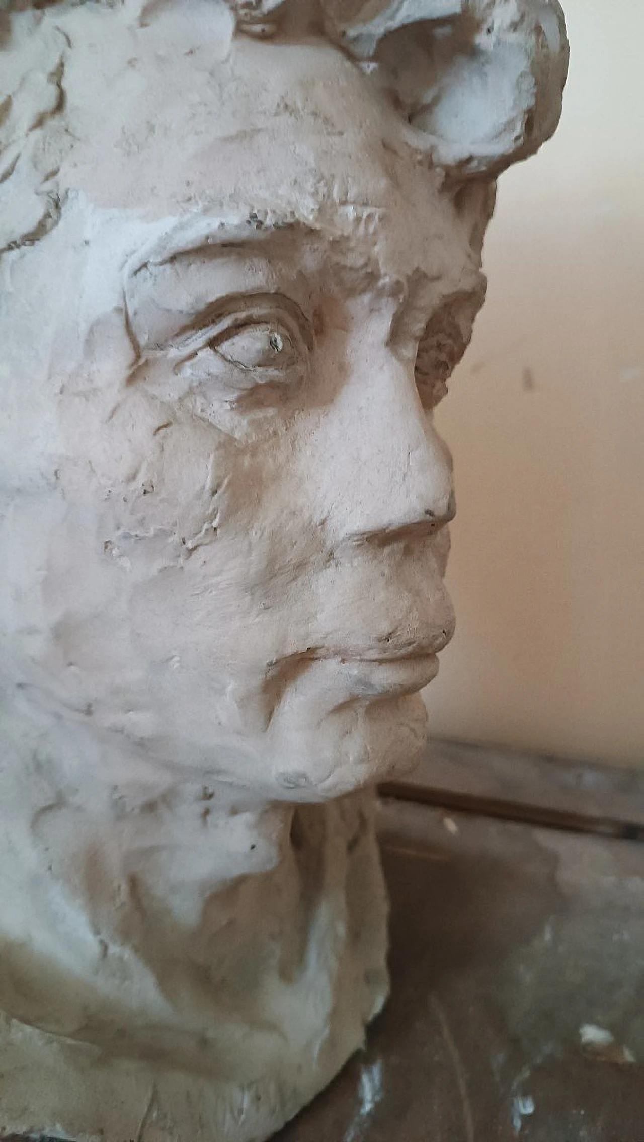 A. Novelli, male bust, plaster sculpture 10