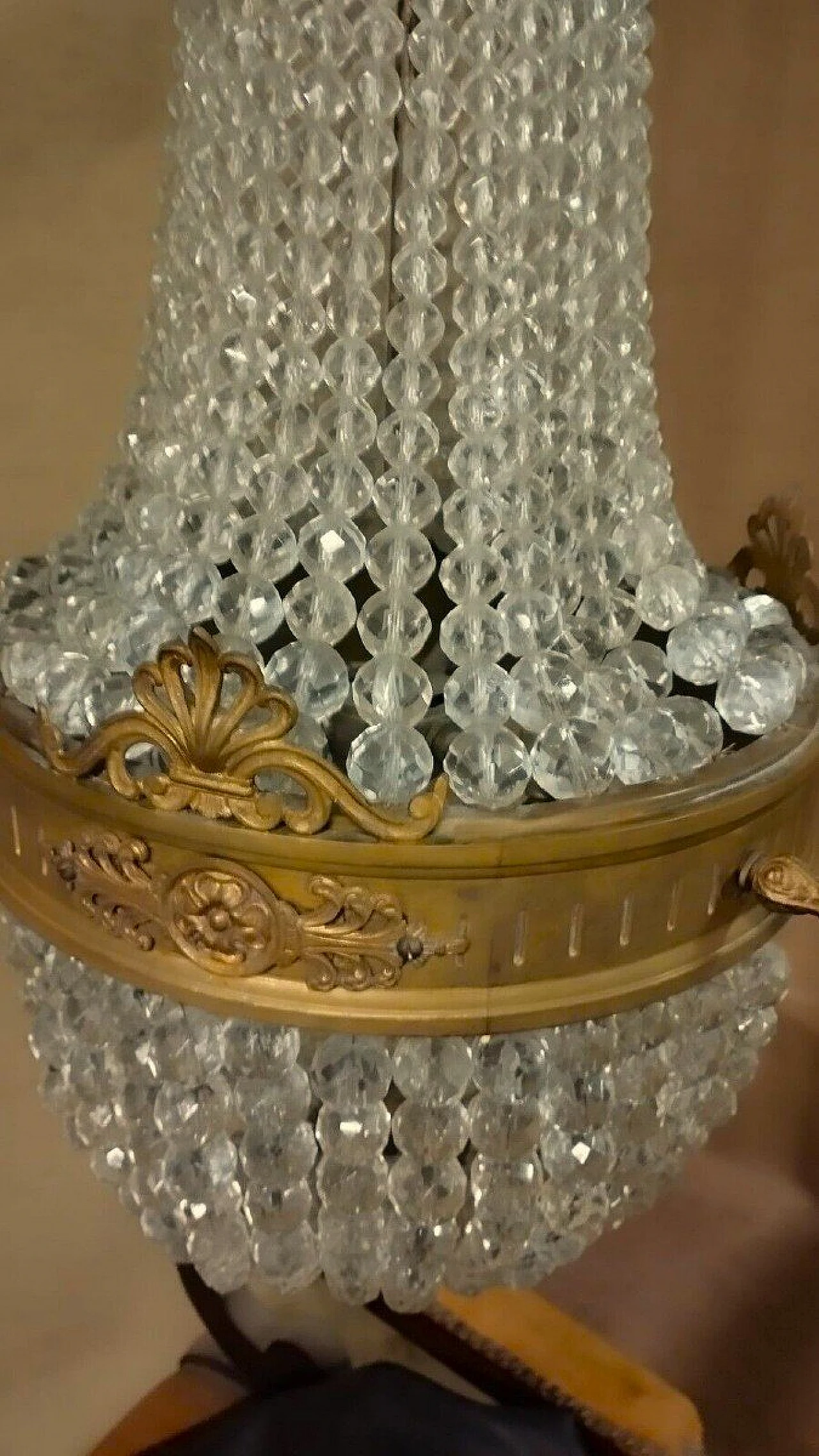 Empire crystal and bronze chandelier, 19th century 3