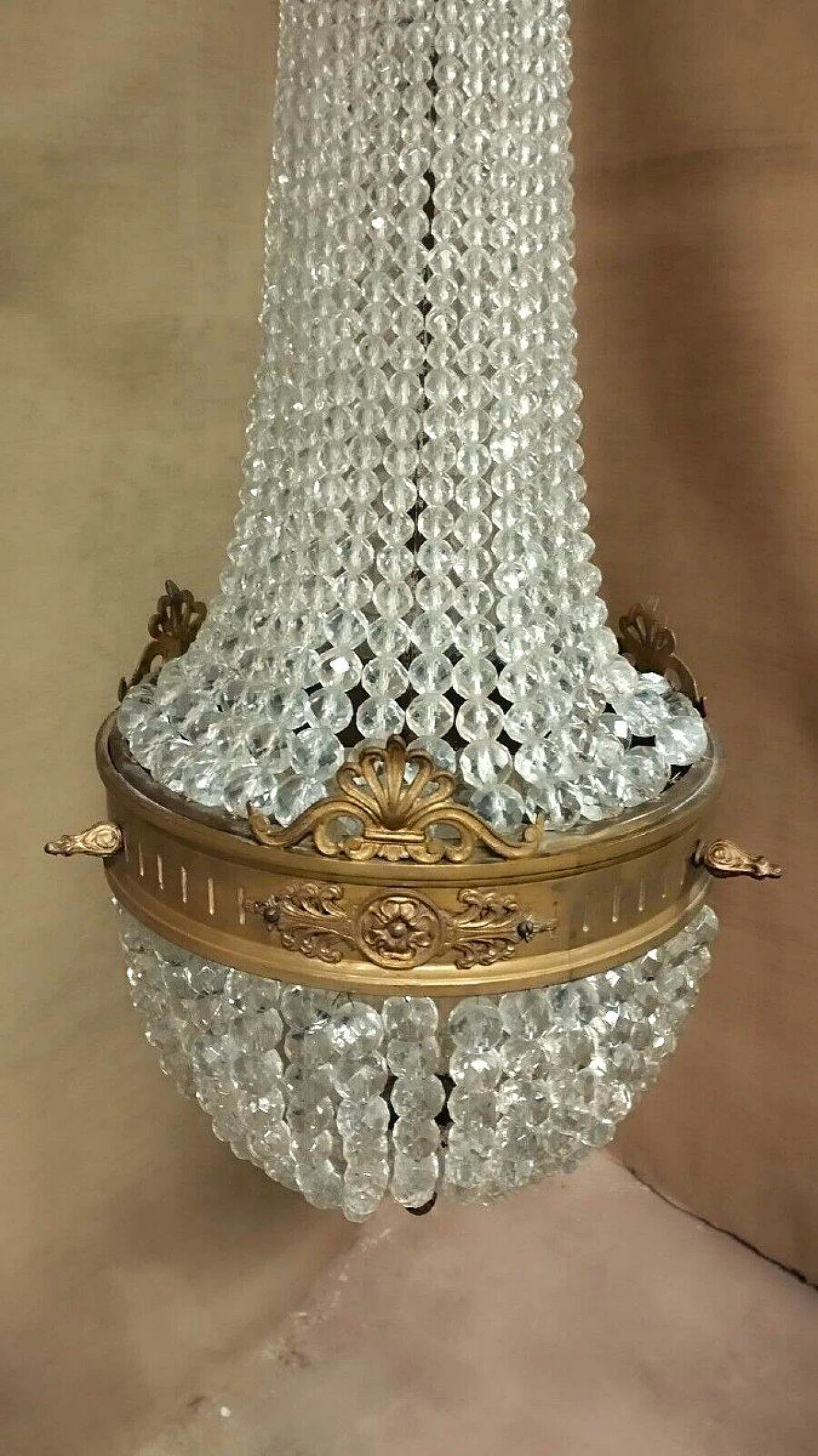 Empire crystal and bronze chandelier, 19th century 4