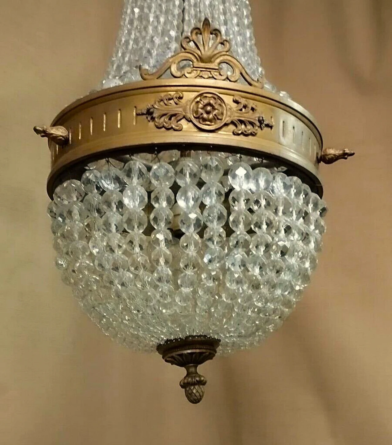 Empire crystal and bronze chandelier, 19th century 7