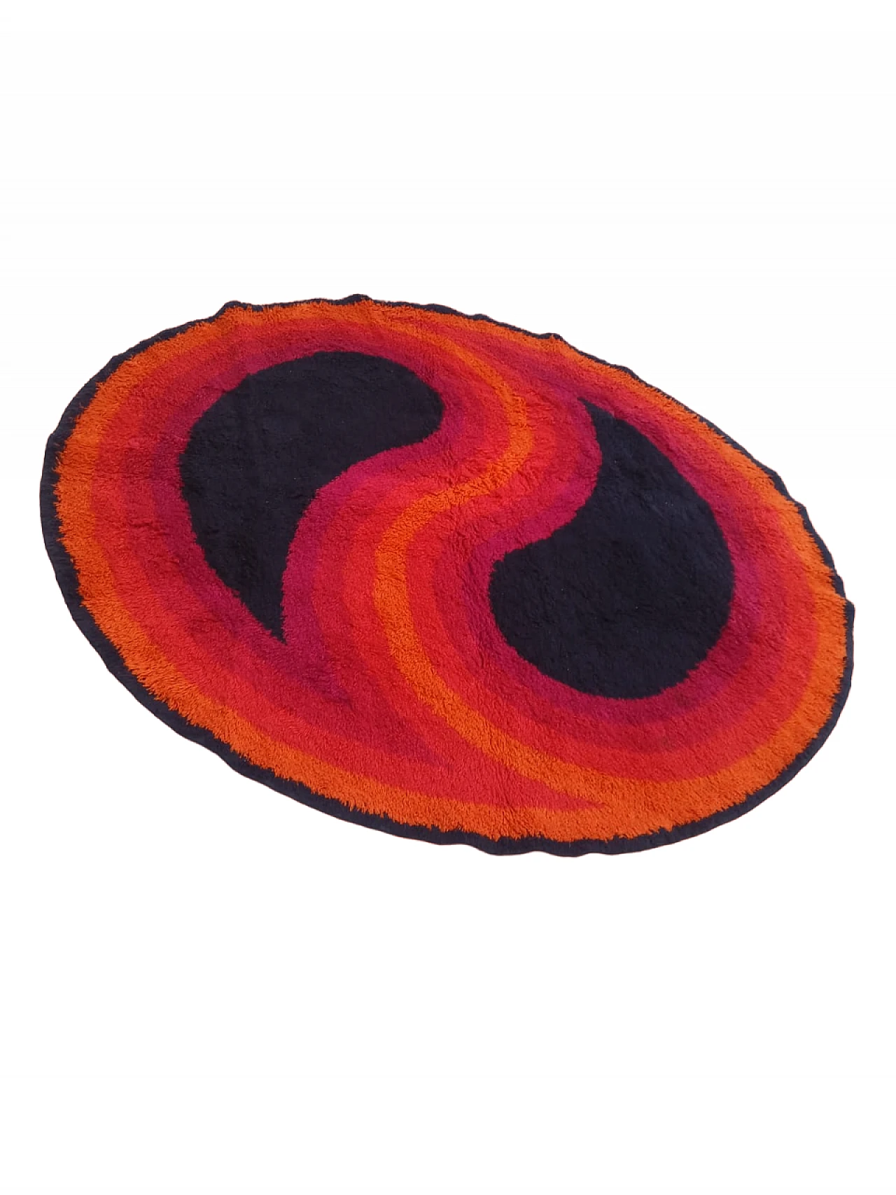 Round multicolored rug by Højer Eksport Wilton, 1960s 1