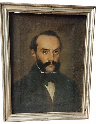 Male portrait, oil painting on canvas, mid-19th century