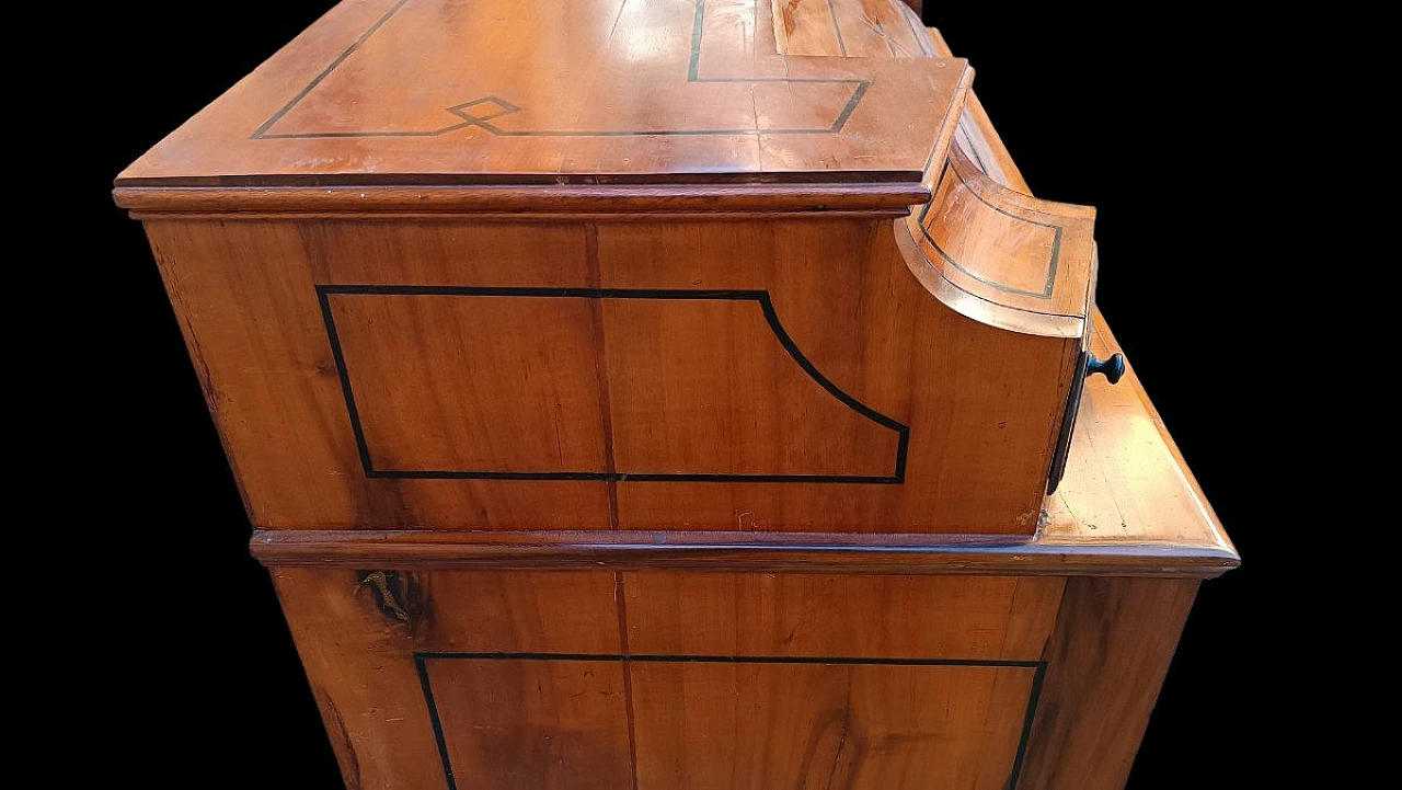 Louis XVI cherry wood flap desk with ebony inlays, late 18th century 4