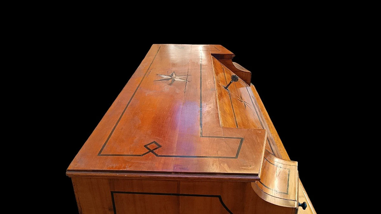 Louis XVI cherry wood flap desk with ebony inlays, late 18th century 6