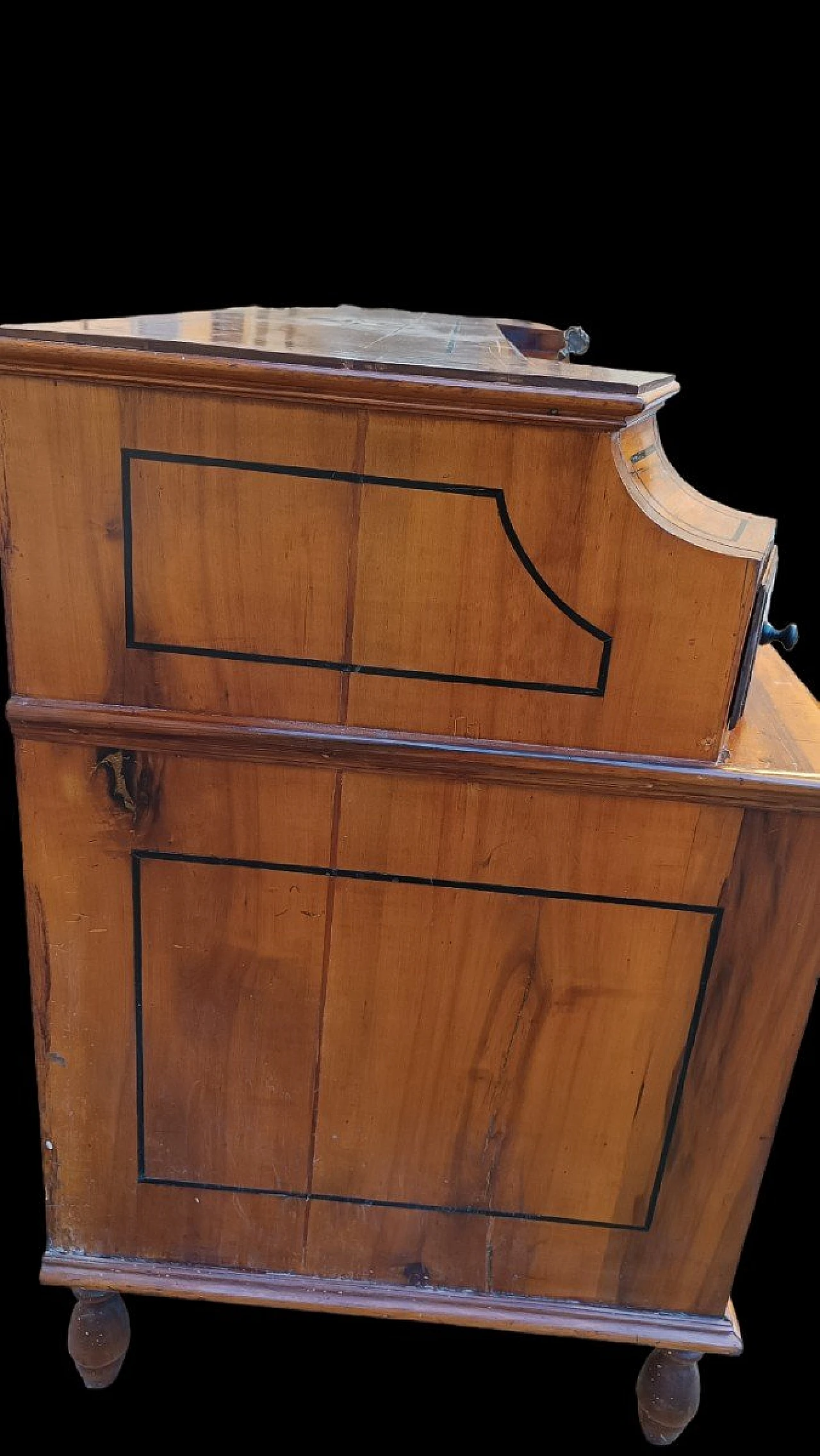 Louis XVI cherry wood flap desk with ebony inlays, late 18th century 7