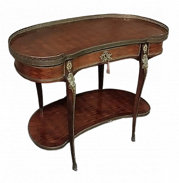 Napoleon III oval inlaid wood side table, 19th century