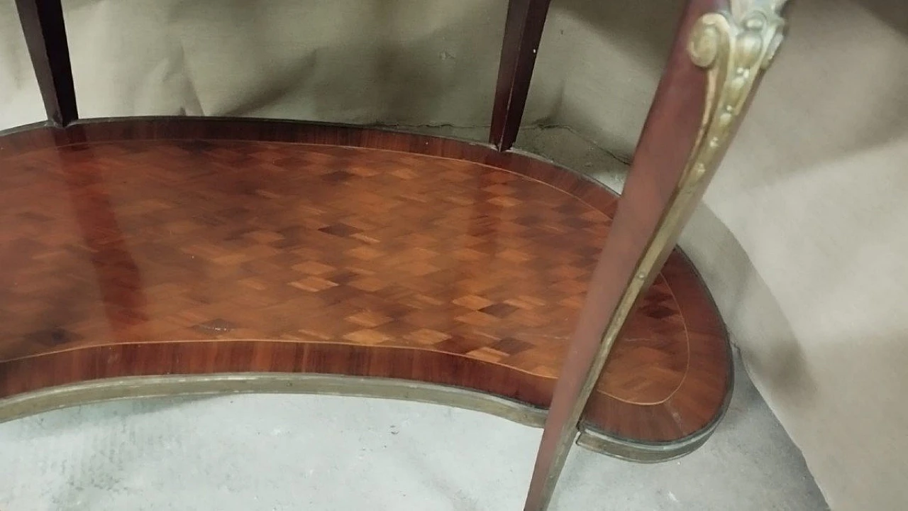 Napoleon III oval inlaid wood side table, 19th century 3