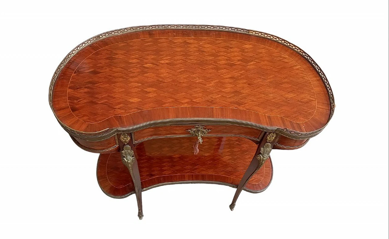 Napoleon III oval inlaid wood side table, 19th century 5