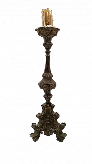 Louis XIV copper sheet candlestick, late 17th century