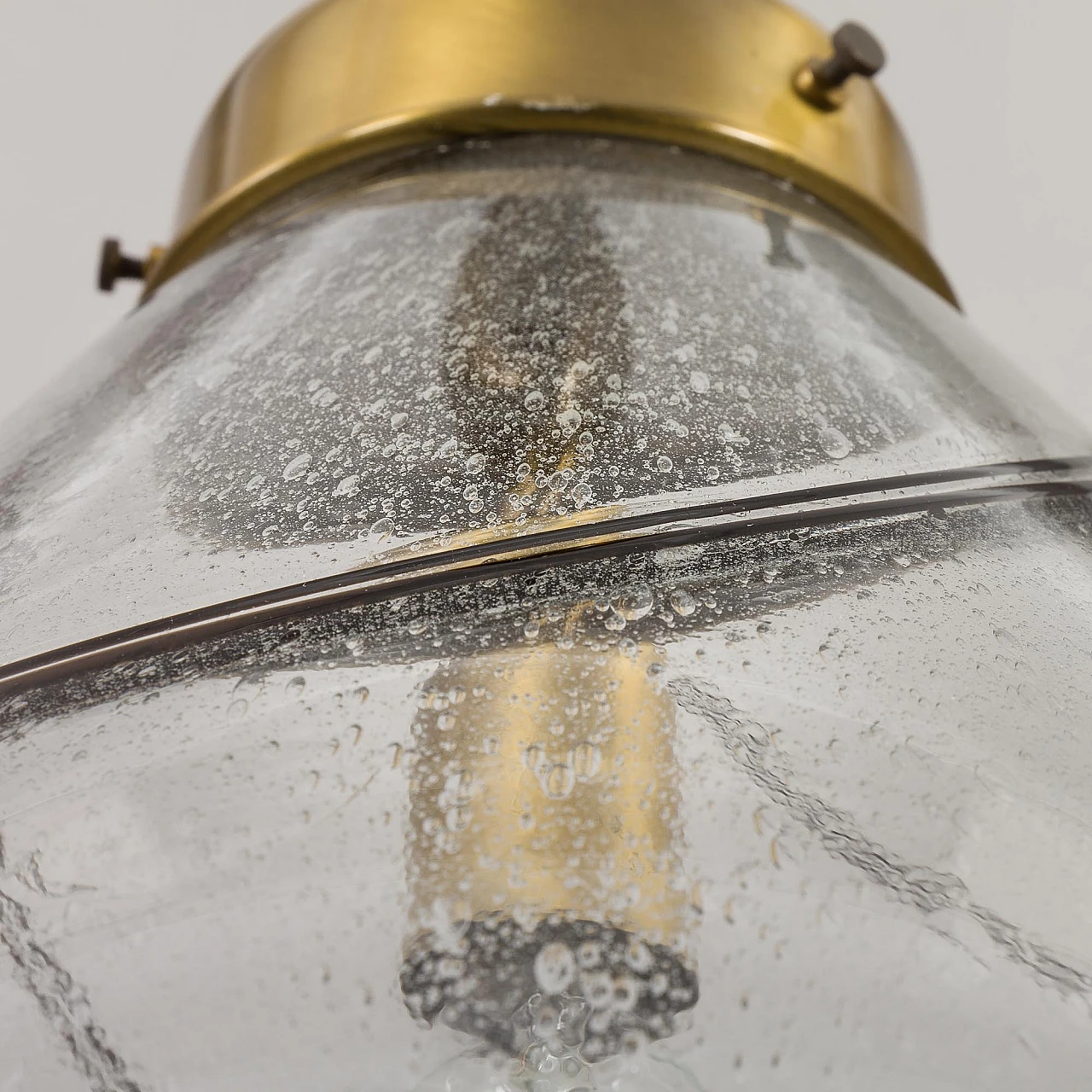 Transparent Murano glass lamp with spiral motif, 1970s 9