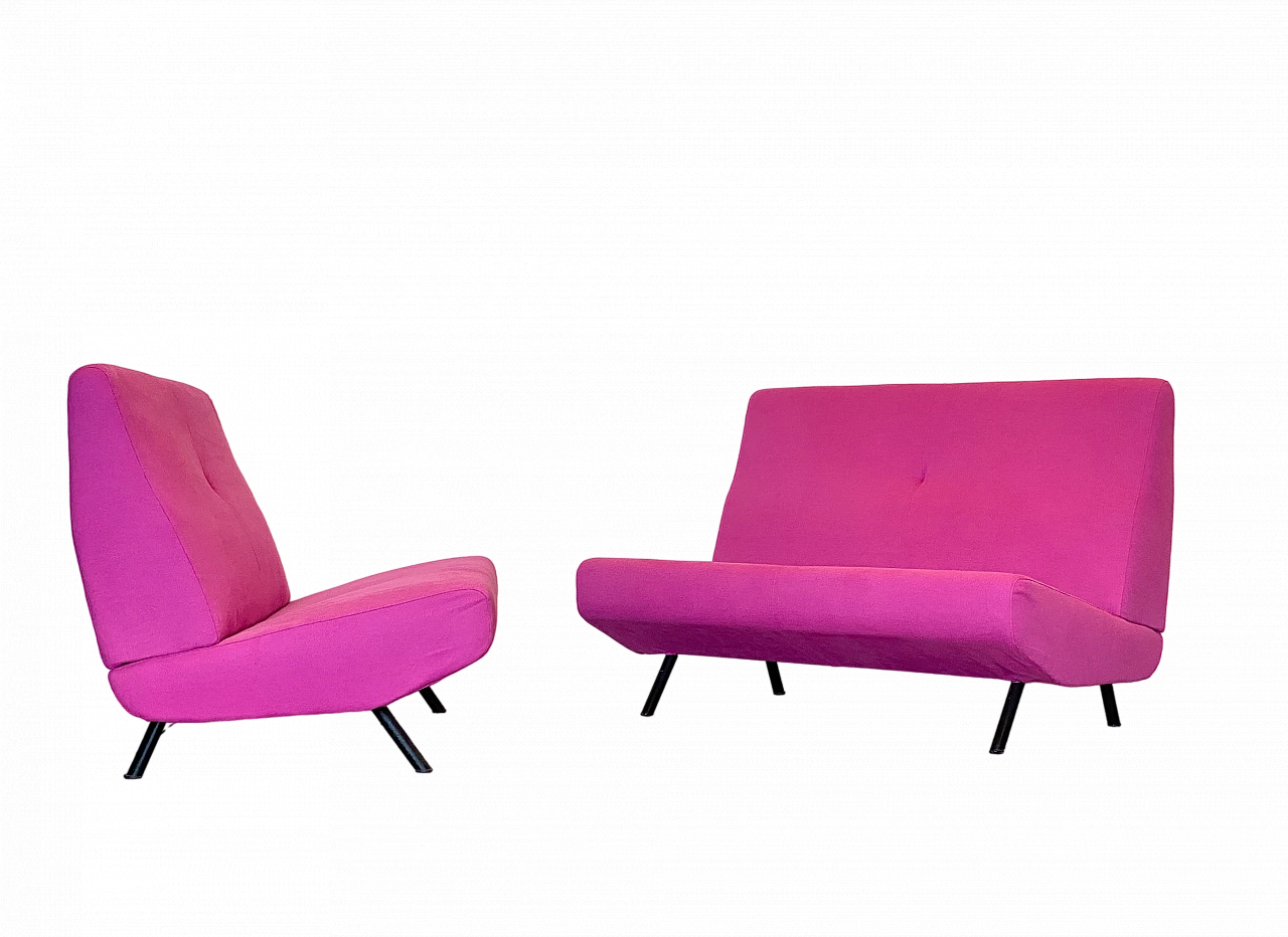 Pair of Triennale sofas by Marco Zanuso for Arflex, 1950s 19