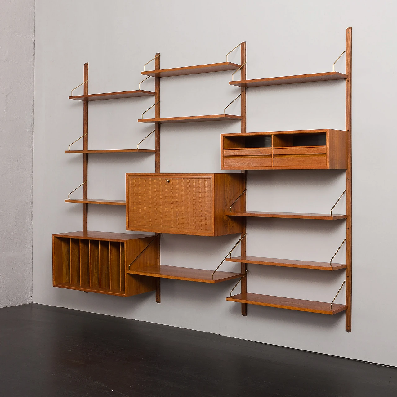 Teak three-bay bookcase by Poul Cadovius for Cado, 1970s 1