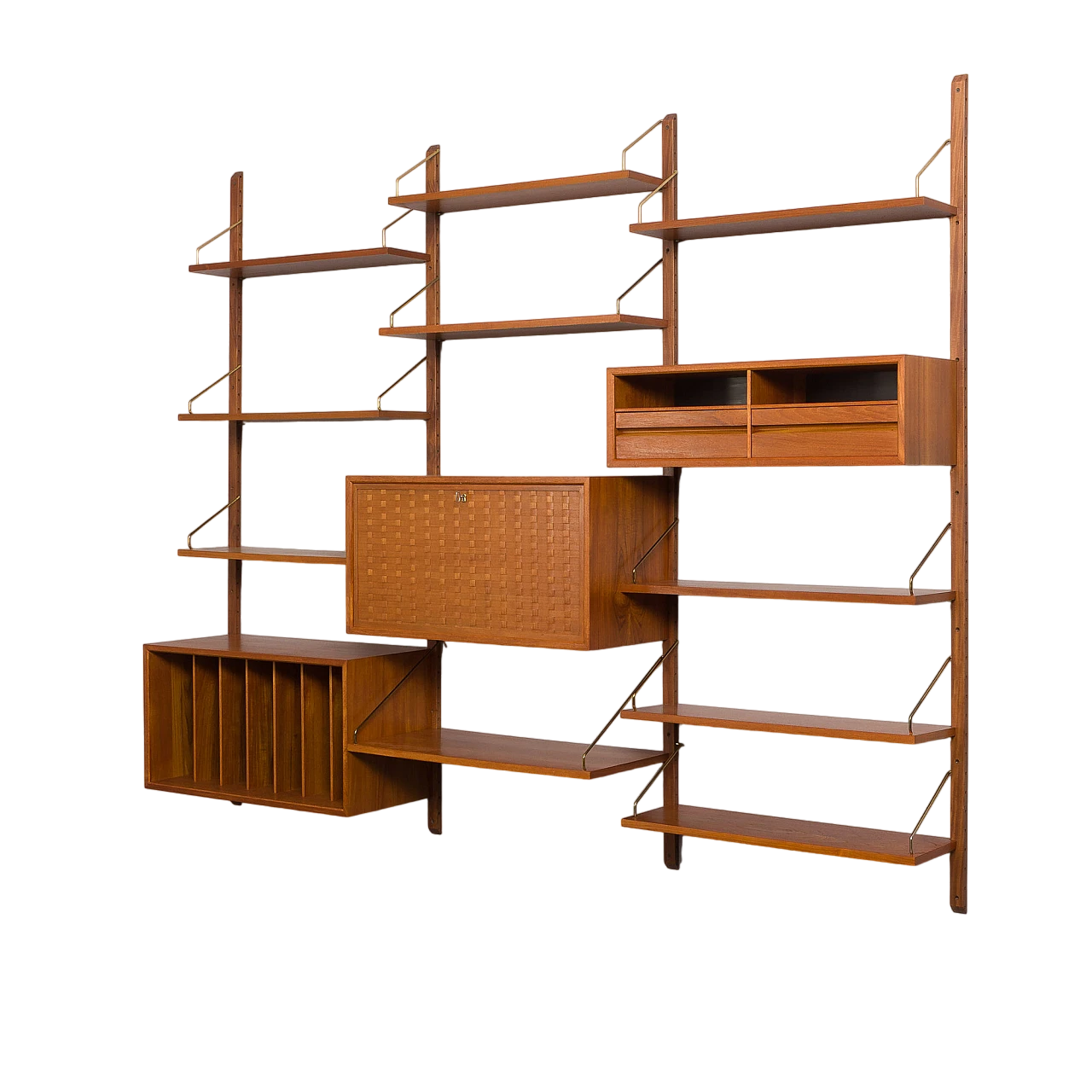 Teak three-bay bookcase by Poul Cadovius for Cado, 1970s 2