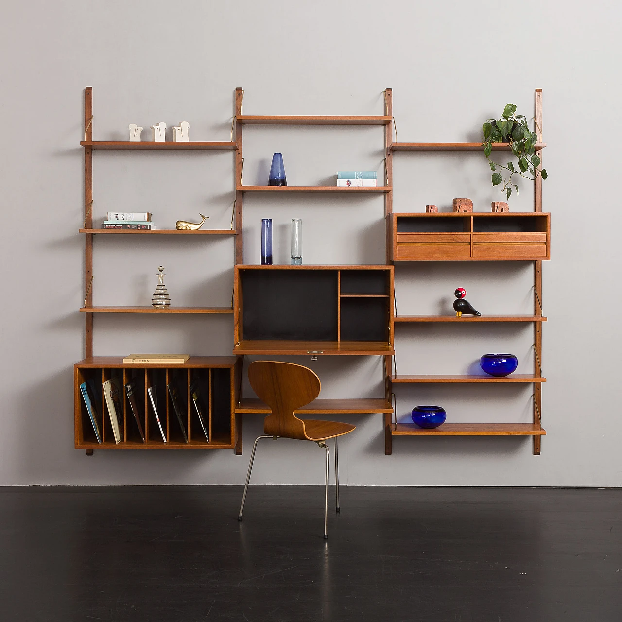 Teak three-bay bookcase by Poul Cadovius for Cado, 1970s 3