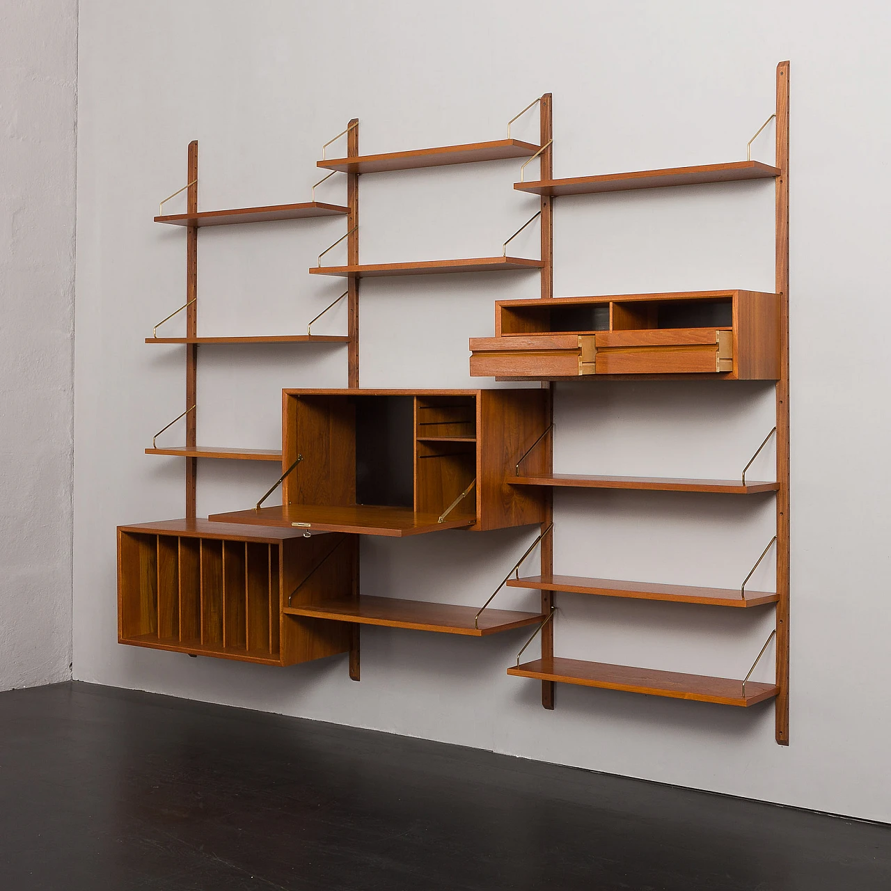 Teak three-bay bookcase by Poul Cadovius for Cado, 1970s 6