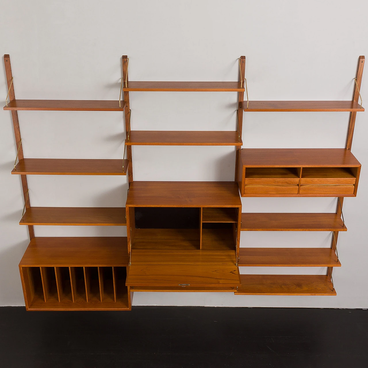 Teak three-bay bookcase by Poul Cadovius for Cado, 1970s 9