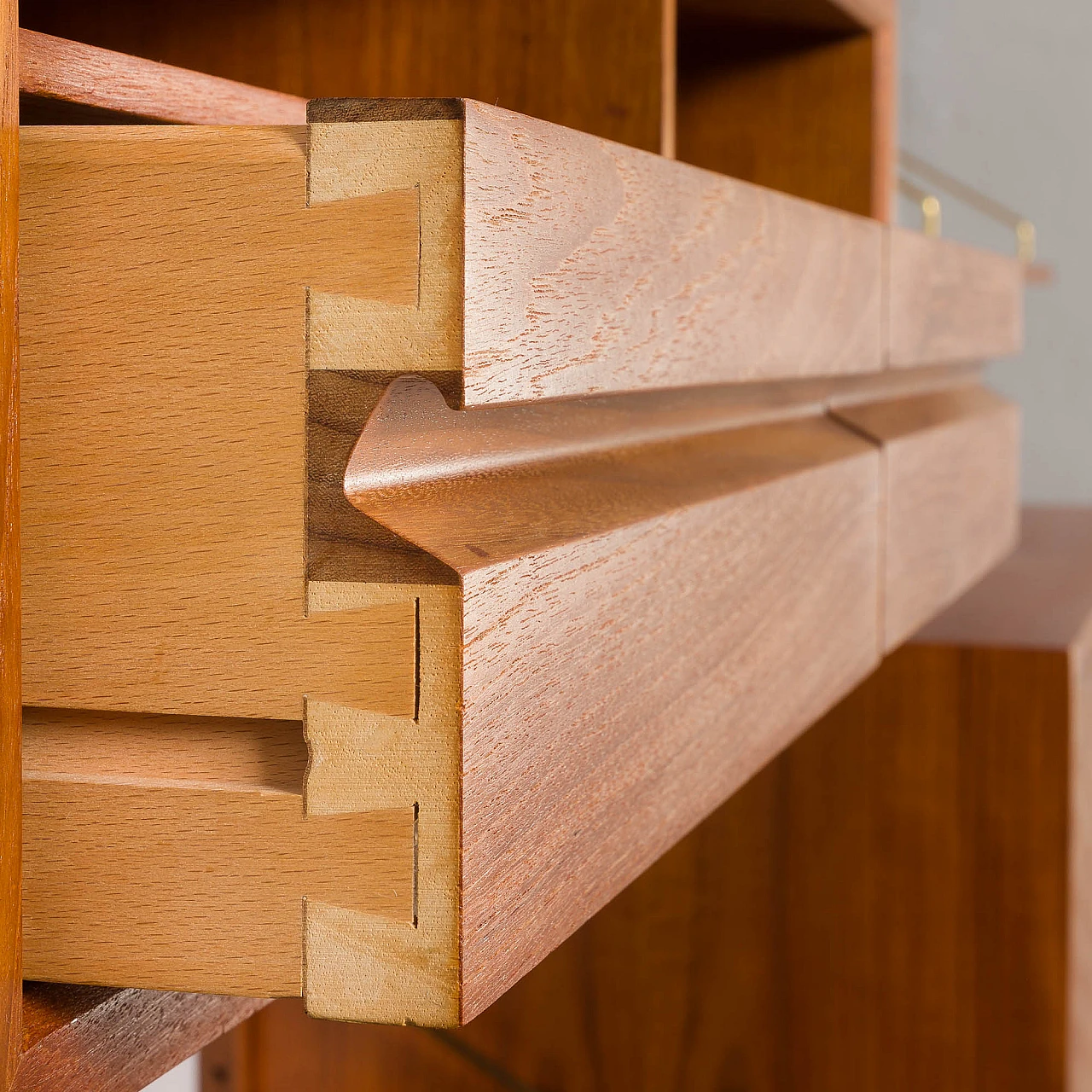 Libreria in teak a tre campate di Poul Cadovius per Cado, anni '70 17