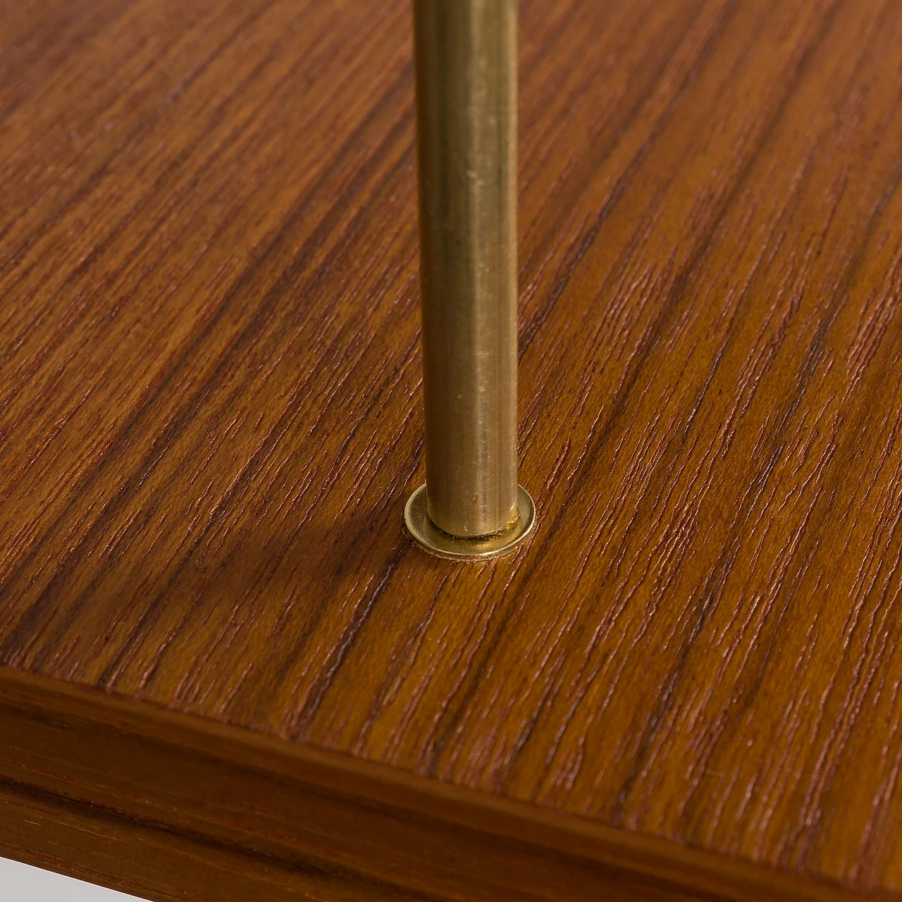 Teak and brass hanging bookcase in the style of Cadovius and Sorensen 10