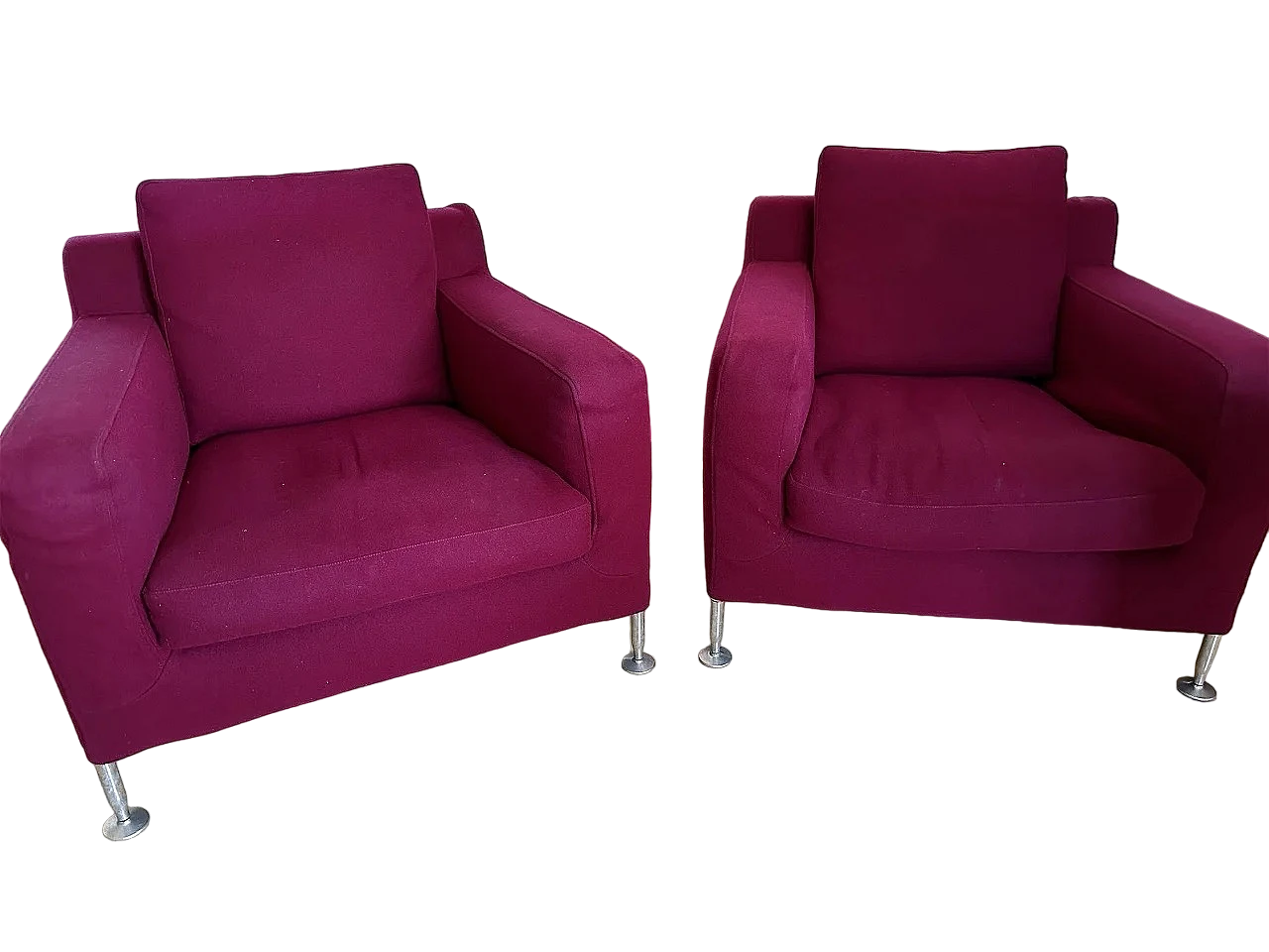 Pair of Harry armchairs in Maxalto wool by A. Citterio for B&B Italia 8