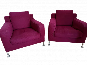 Pair of Harry armchairs in Maxalto wool by A. Citterio for B&B Italia