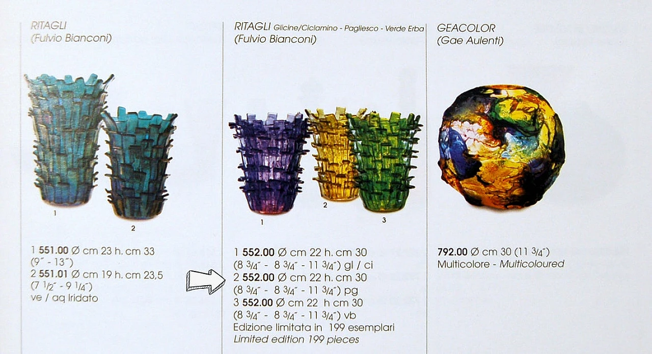 Straw yellow Ritagli vase by Fulvio Bianconi for Venini, 2002 5