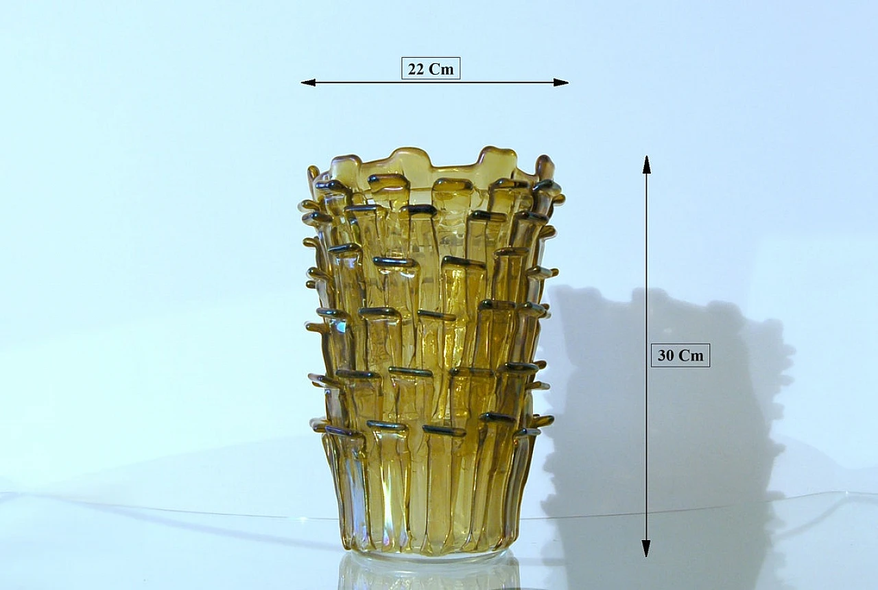Straw yellow Ritagli vase by Fulvio Bianconi for Venini, 2002 10