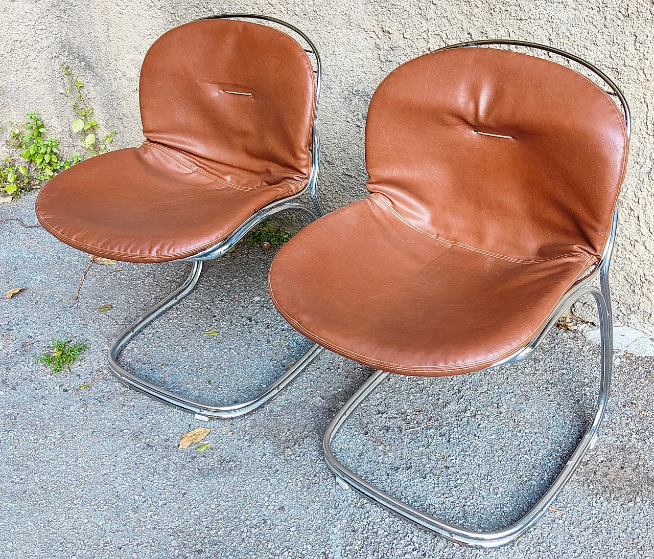 Pair of Sabrina chairs by Gastone Rinaldi for Rima, 1970s 1