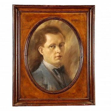 Male portrait, mixed media on paper, 19th century