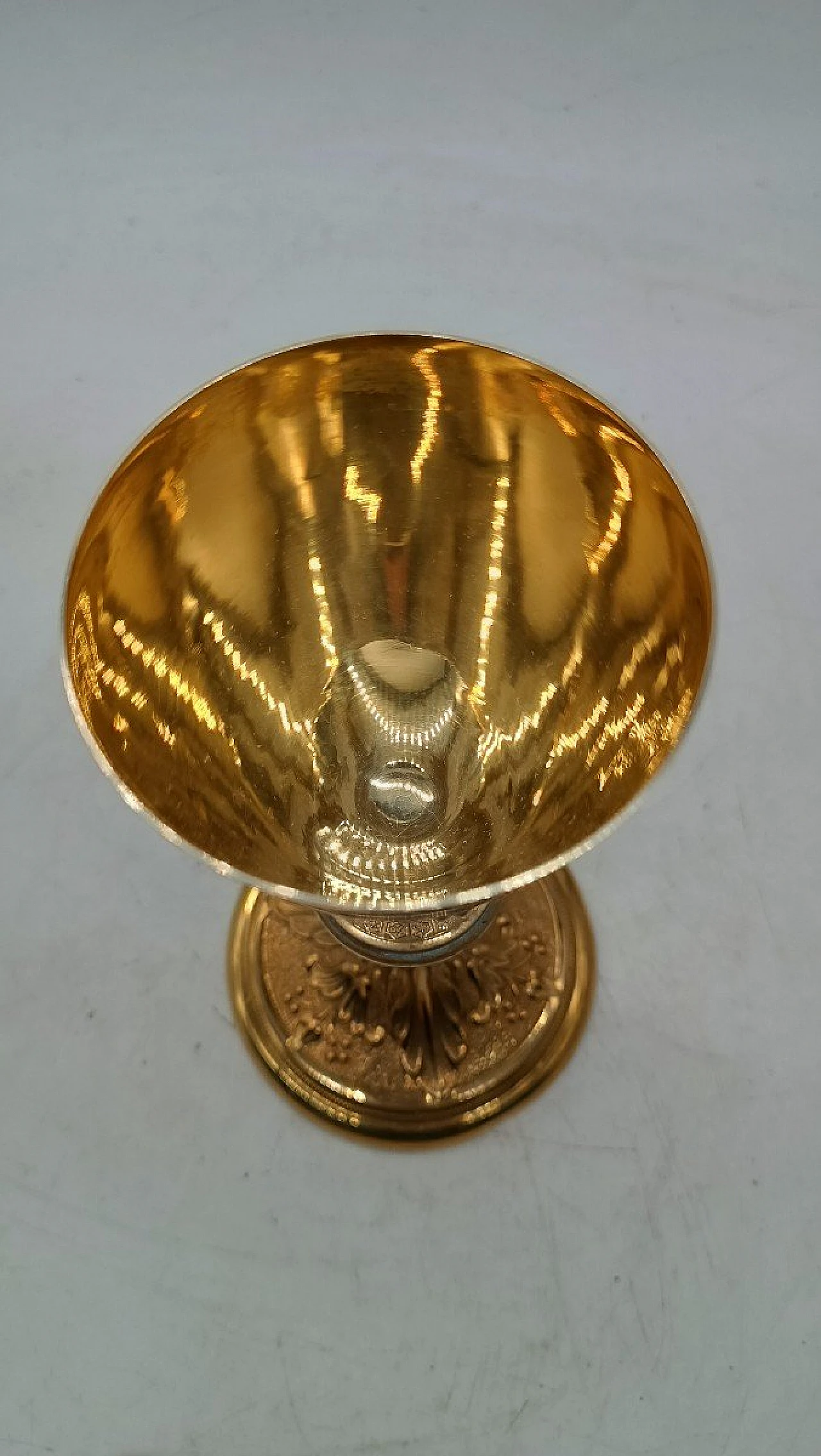 Gothic-style silver and brass chalice with paten 8