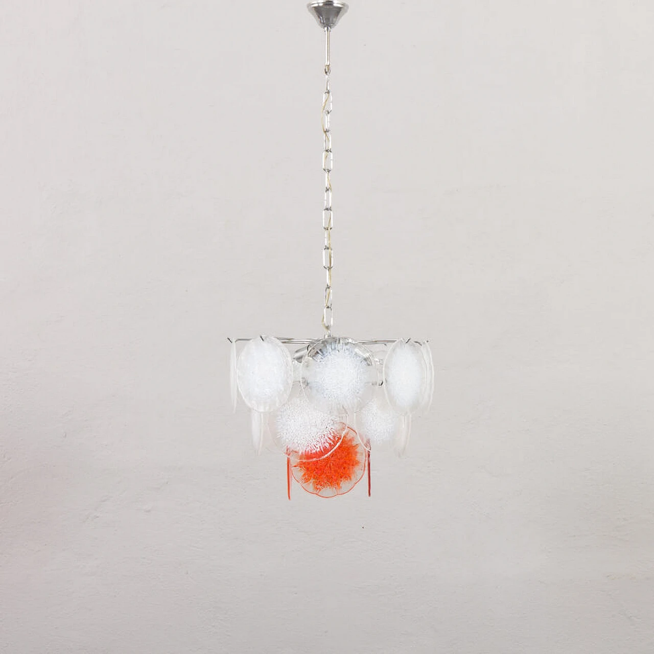 Fiocchi Di Neve Murano glass chandelier by Vistosi, 1970s 1