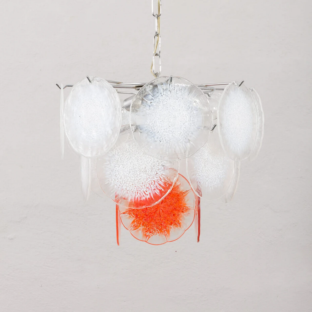 Fiocchi Di Neve Murano glass chandelier by Vistosi, 1970s 2