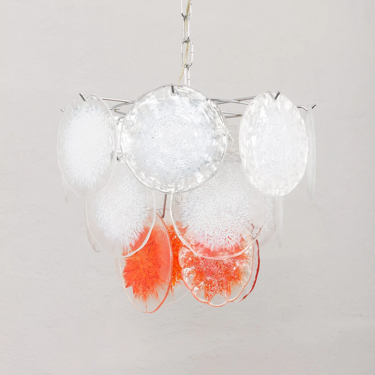 Fiocchi Di Neve Murano glass chandelier by Vistosi, 1970s 3